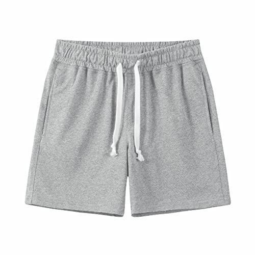Dr.cyril Men's 5.5" Athletic Gym Shorts Cotton Sweat Shorts With Zipper Pockets Workout Jogger Shorts(M, Light Grey Zip Pockets) #TOP1