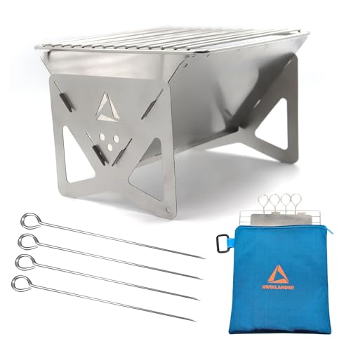 Image of Mini Stainless Steel Portable BBQ Grill - Charcoal Camping Grill - Foldable Barbeque Tandoor
