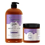 RaGaNaturals Lavender Body Lotion 16fl oz and Body Cream 8fl oz, Ultra Hydrating Moisturizer for Wom