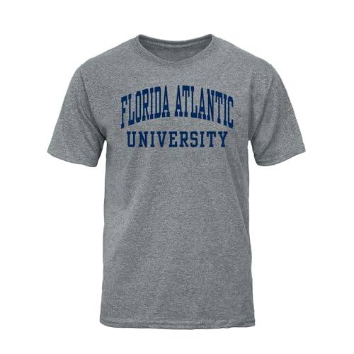 Barnesmith Florida Atlantic University FAU Owls Short Sleeve Adult Unisex T-Shirt, Classic, Charcoal Grey, X-Large