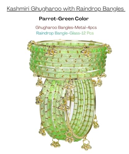 Image of Swara Creations Kashmiri Ghungroo glass Bangles set | Viral Raindrop Multi Set for Women and Girls | Set of 16 Pcs (SKU415)