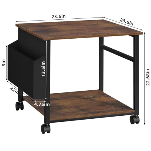 Image of Lerliuo Brown Large Printer Stand with Storage