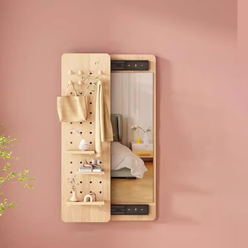 Panneau perforé modulaire en bois avec miroir pour un rangement sur mesure