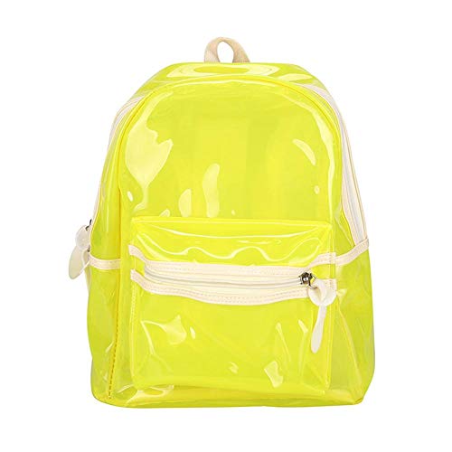 CatcherMy Bolso de Hombro para Estudiantes, Mochila Transparente LED Glitter Jelly Mochilas Impermeables para Mujeres Niñas