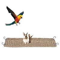 Vogel Seegrasmatte,Vogel Hängematte mit Haken Natürliches Seegras-Gewebenetz Reptil Hängematte Netzmatte für Nymphensittich Hamster Meerschweinchen Ratten,52 x 20 cm