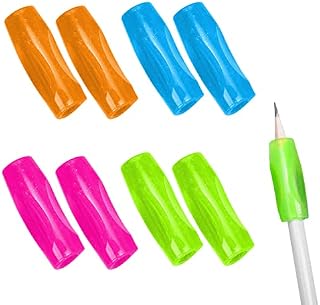 Jagowa 8 Pcs Pencil Grips Pen Holder Silicone Correct The Grasping Posture for Kindergarten Beginners Students Children Multicolor