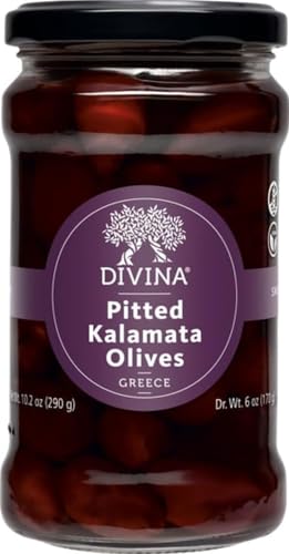 DIVINA Pitted Kalamata Olives, 10.2 OZ