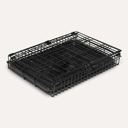 Image of Amazon Basics Durable, Foldable Metal Wire Dog Crate with Tray, Single Door, 18 x 12.4 x 15 in, Black
