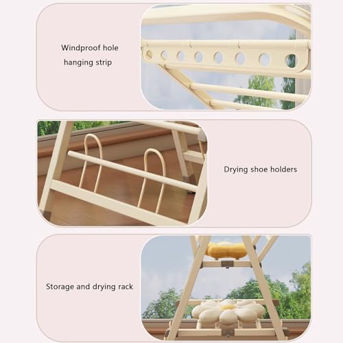 Estante de ropa rodante 6ft, soporte de ropa plegable portátil con ruedas, estante de secado de edredones multifuncional de servicio pesado para balcón de dormitorio, diseño de ahorro de espacio para