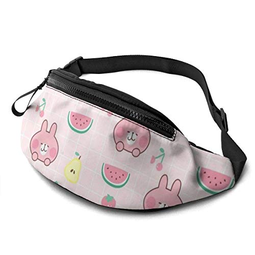 XCNGG Bolso de cintura corriente bolso de cintura de ocio bolso de cintura bolso de cintura de moda Kawaii Pink Bears and Fruit Fanny Pack Lightweight Waist Pack Unisex Slim Hip Bum Bag with Adjustabl