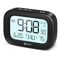 Geevon Digital Alarm Atomic Clock for Bedroom Heavy Sleepers, Mini Cute Desk Table Clock with 10 s