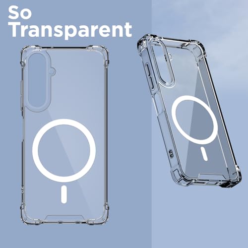 Image of Pikkme Back Cover for Samsung Galaxy A16 5G Mag-Safe Shockproof PC + TPU Protective Case Magnetic Support Bumper Case (Transparent Mag-Safe)