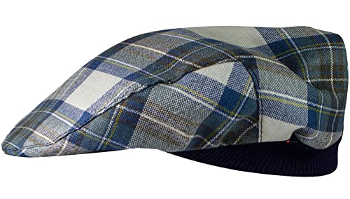 Casquette plate motif tartan bleu pour vos balades en plein air
