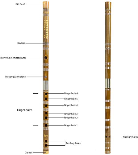 Jiayouy Bamboo Flute G Key Dizi Pluggable Handmade Traditional Chinese Instrument With Bamboo Membrane & Velvet Bag #TOP4