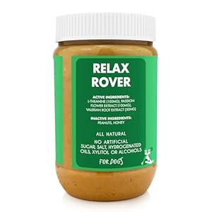 Relax Rover Buddy Budder stress + Anxiety 100 Natural Dog Peanut Butter Dog Supplment Made in Usa 17oz  Cucciolini Doodles Relax rover buddy budder stress + anxiety 100 natural dog peanut butter dog supplment made in usa 17oz   cucciolini doodles