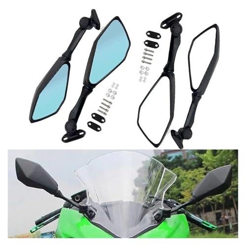 Espejo retrovisor para motocicleta Ninja EX400 de cristal blanco antirreflejos y gran angular 3