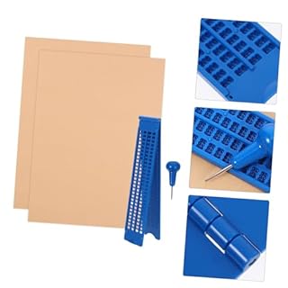 PACKOVE Tavoletta Braille 27 Righe 30 Caselle Penna e 3 Fogli Di Esercizi Kit Scrittura Braille in Plastica Resistente Per Non Vedenti Apprendimento e Studio Portatile