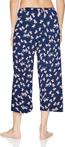 Image of HUE Women's Basic 2 Piece Pajama Set V-neck Tee and Printed Knit Capri Pant Made With Temperature Control Technology