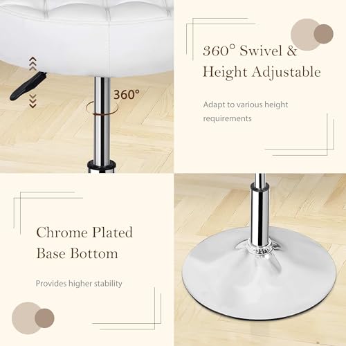 image for Nova Microdermabrasion Vanity Chair Stool Modern Tufted Round Ottoman 