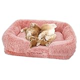 Weiches Hundebett: Optimales Hundebett für beruhigende Katzen, orthopädisches Hundebett | Abnehmbares Hundebett für mittelgroße und kleine Hunde mit rutschfester Unterseite, Hundebett aus Fell