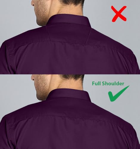 Image of MILDIN Men's Cotton Blend Solid Shirt with Spread Collared Half Sleeve Curved Hemline Button Closure Regular Fit and One Pocket | Half Sleeve Shirt for Men