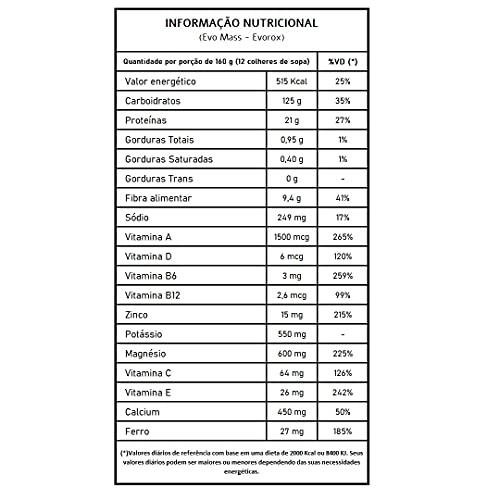 Hipercalórico Evo Mass 3kg - Evorox Nutrition (Chocolate)
