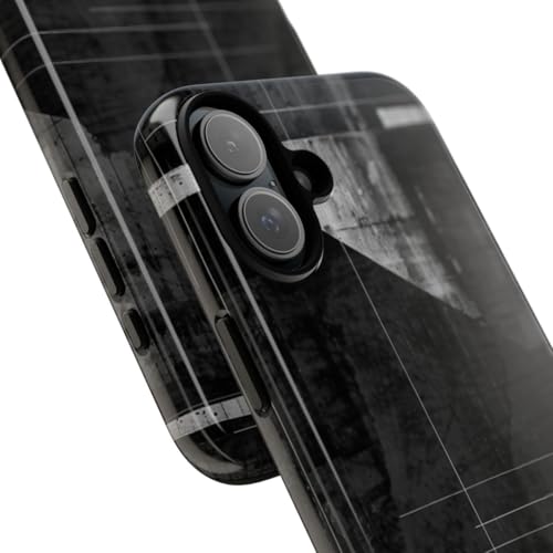 Coque rigide brillante iPhone 16 Plus texture géométrique noire et blanche - 2