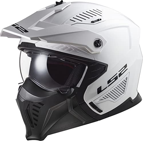 LS2, Casco Jet Modular Moto Drifter Solid White 2206, M