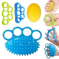 4 teiliges Handtrainer Set Fingertrainer Handgelenktrainer und Therapieball zur Rehabilitation bei Schlaganfall Arthritis und zum Griffkrafttraining