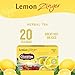 Celestial Seasonings Lemon Zinger Herbal Tea, Caffeine Free, 20 Tea Bags Box, (Pack of 6)
