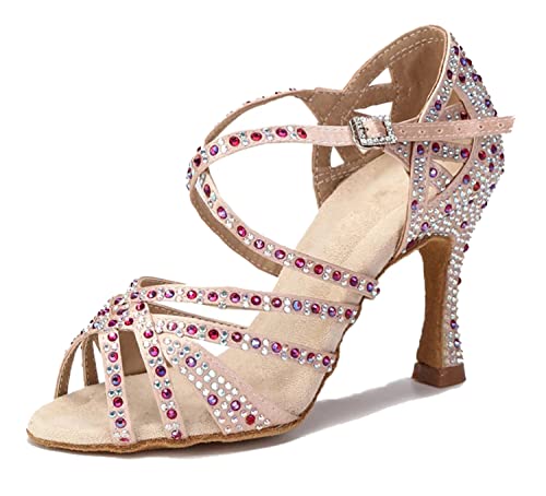 Sandales de mariage beige talon 9 cm élégantes pour danser tout l'été