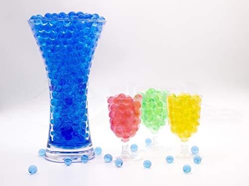 Water Balls, Crystal Gel Beads Perfect for Hydrogel Plants Vase Filler, Centerpiece Silicone Orbs, Non-Toxic Clear Jelly Gems, Growing Bead 500pcs, Blue 10g