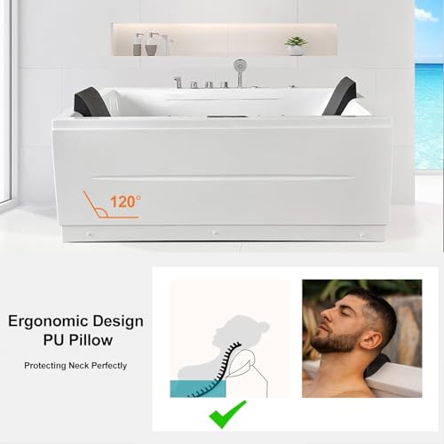 Image of Semi loaded Bathtub 5 x 2.6 Feet, with Diverter set Water filler System, Hydro Massage and Lighting System, Hot Tub, Spa tub, tub, bath, bath tub for adult 1 person