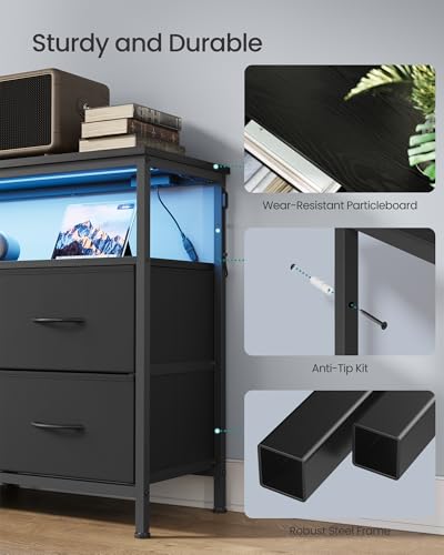 SONGMICS BELLAH Collection - Dresser for Bedroom, Chest of Drawers, TV Stand for TVs Up to 55 Inches, Living Room, Closet, 6 Drawers and 1 Shelf, Modern, Ink Black ULGS833BH02S - Thumbnail 7