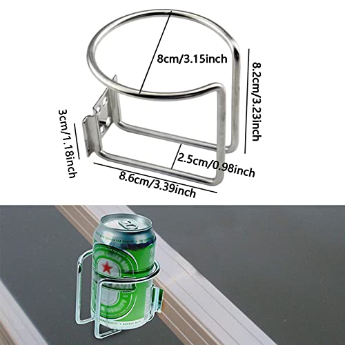 2 portabevande in acciaio inox con anello in