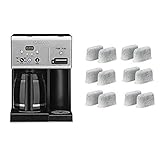 Cuisinart CHW-12 Coffee Plus 12-Cup Programmable Coffeemaker with Hot Water System, Black/Stainless...