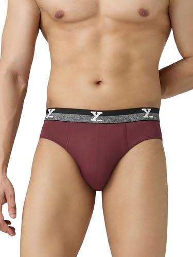 Image of XYXX Men's Aero 100% Super Combed Cotton Regular Fit Solid Anti Bacterial Briefs with No Marks Waistband (Pack of 3)