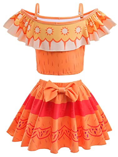 LCXYYY Mirabel Fille Maillot de Bain Isabela Dolores Luisa Mirabel Madrigal Tante Magique Volants Haut et Jupe Maillot de Bain Bikini pour Enfant Beach Vacation Surf Soirée Piscine Hauteur 90-150cm Cover