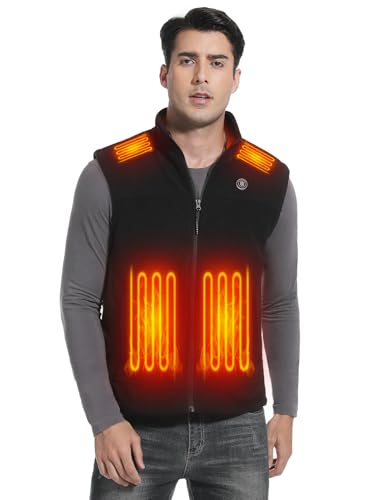 Heated Men's Fleece Vest with Battery for Winter