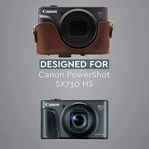 Funda de Cuero MegaGear para Canon PowerShot SX740 HS Negra miniatura 5