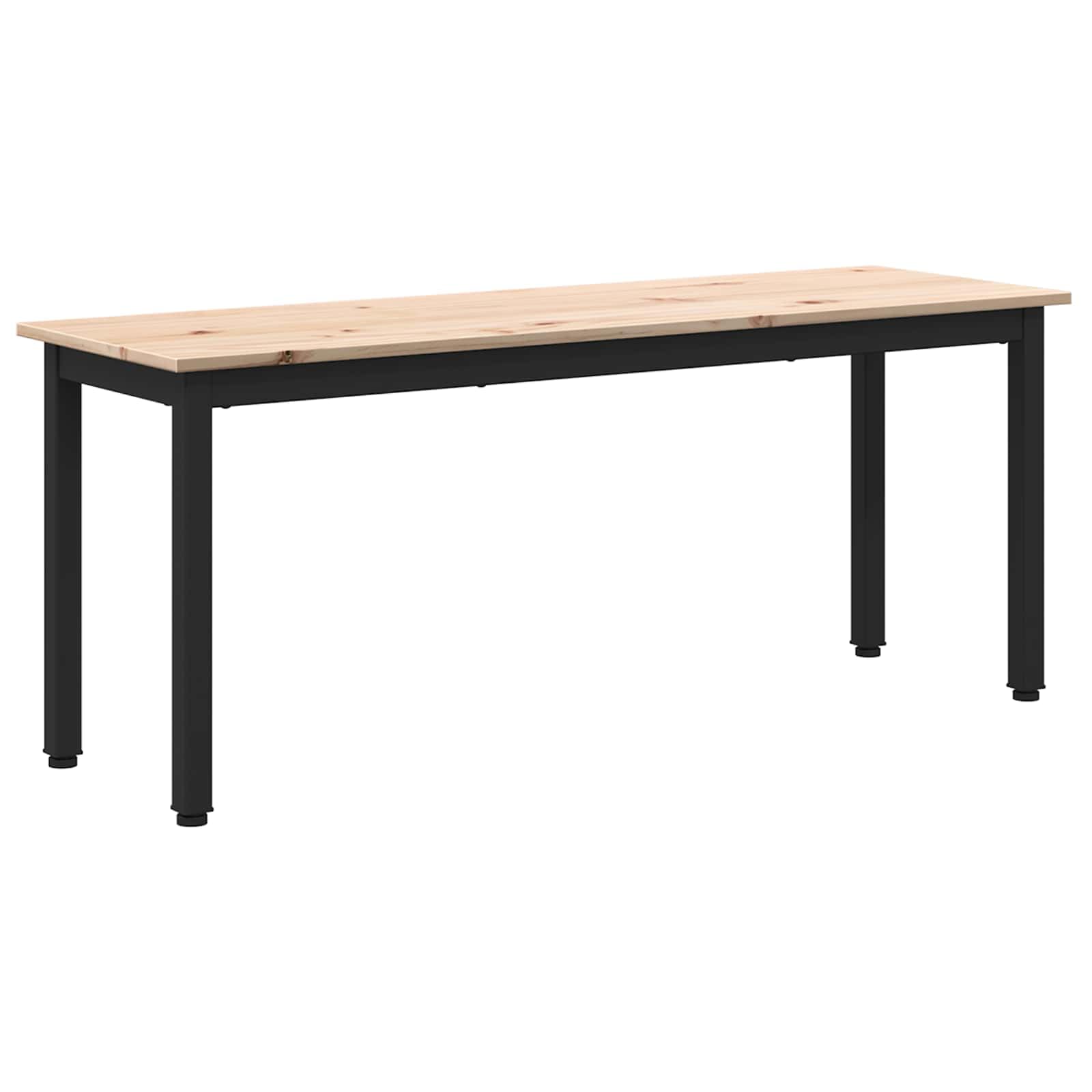 Banco natural 110 x 35 x 45 cm pino macizo con patas de metal