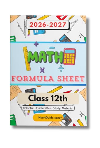 Class 12 Maths Formula Sheet 2026–27 | Handwritten Colorful Study...