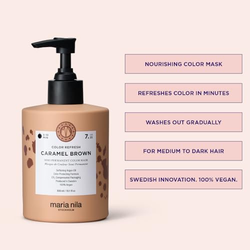 Masque brun caramel Maria Nila Color Refresh cheveux ternes