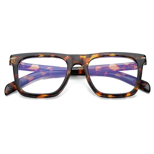 Image of JOVAKIT Square Frame Glasses for Women Men Non-prescription Clear Lens Eyeglasses Anti-Blue Light Lens Eyewear
