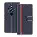 Produktbild COODIO Handyhülle für Sony Xperia XZ2 Handy Hülle, Sony Xperia XZ2 Hülle Leder Handytasche für Sony Xperia XZ2 Klapphülle Tasche, Dunkel Blau/Rot