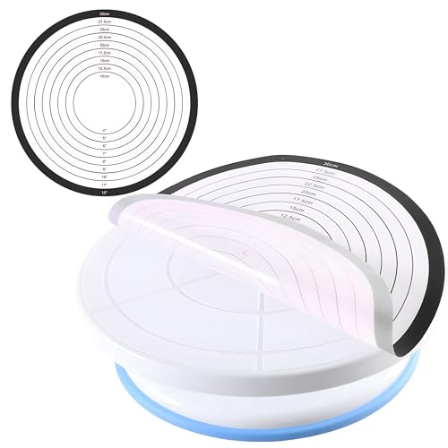 Image of Kraptick Silicone Pie Crust Rolling Mat Oven Liner with Measurement, Cake Baking Silicone Sheet,Pizza Baking Silicone Sheet, Silicone Dough Kneading Mat, Non-Stick Reusable Cake Pan Mat (DMFP585)
