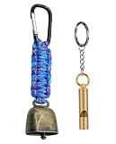 WUNZILO 2-teiliges Set Bärenglocke und Pfeife, Laute Bärenglocke Notfallpfeife Bärenglocke Wandern für Wandern Camping Outdoor Angeln Klettern Mountainbike Überleben Reisen
