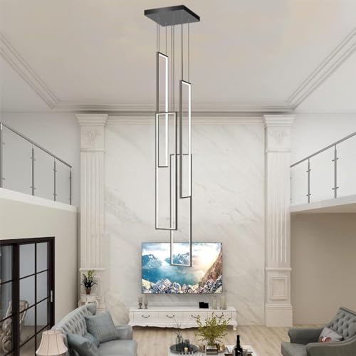 Suspension LED à intensité variable avec télécommande lustre 100W réglable noir mat - 3