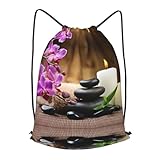 Design réglable et portable : ce sac à dos avec cordon de serrage à motif zen Stone est livré avec des bretelles réglables avec cordon de serrage ; il suffit de faire un nœud en bas. Il est portable, pliable et facile à transporter.