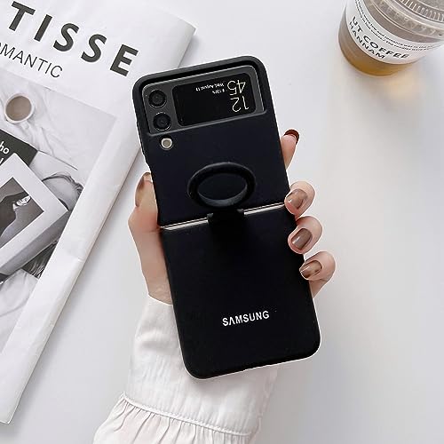 Image of MIDOS Back Cover Compatible with Samsung Z Flip 3 Silicone Case Full Protection Shock Proof Case for Samsung Galaxy Z Flip 3 (Black)